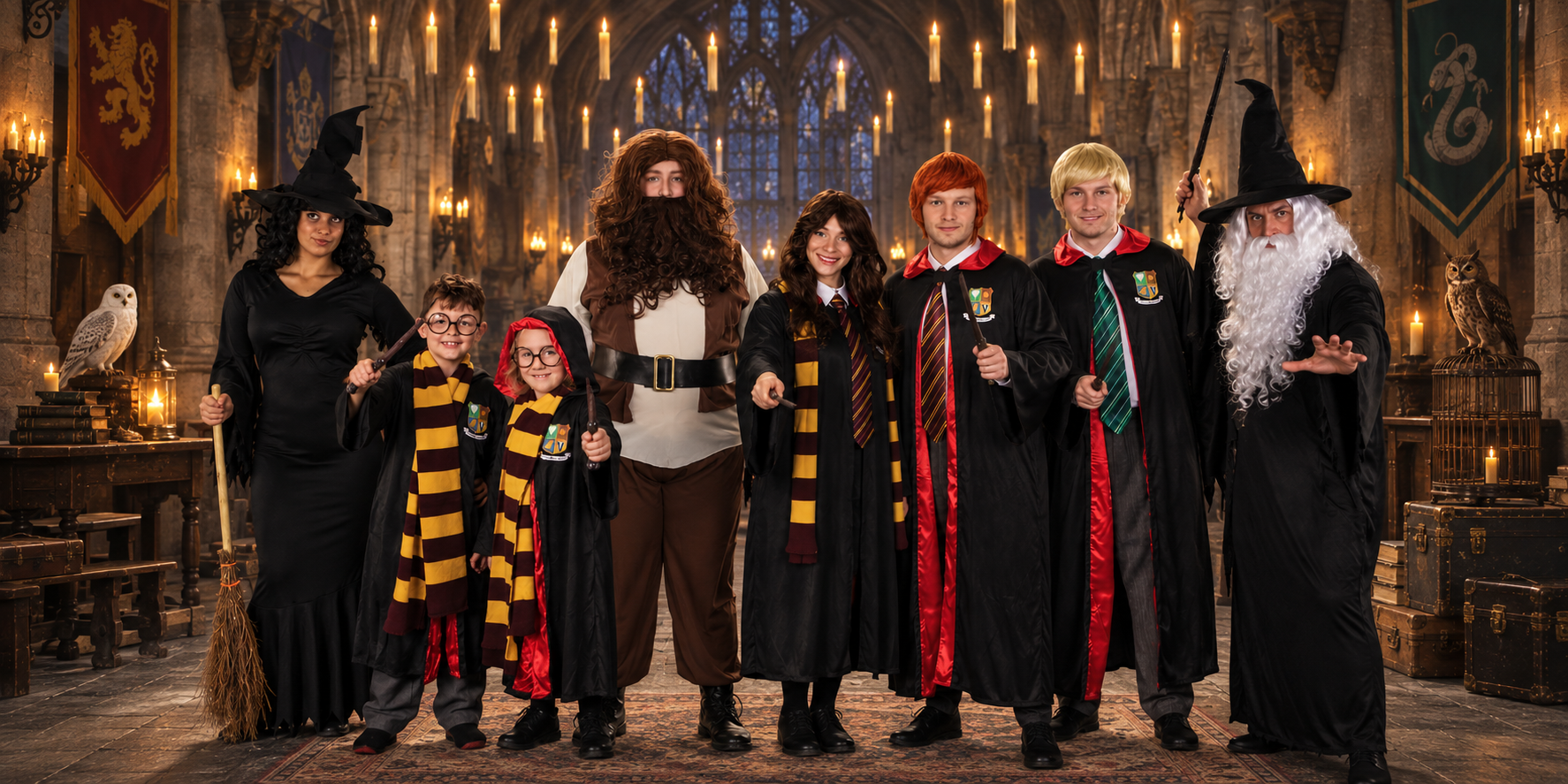 Harry Potter and witch Halloween costumes and accessories