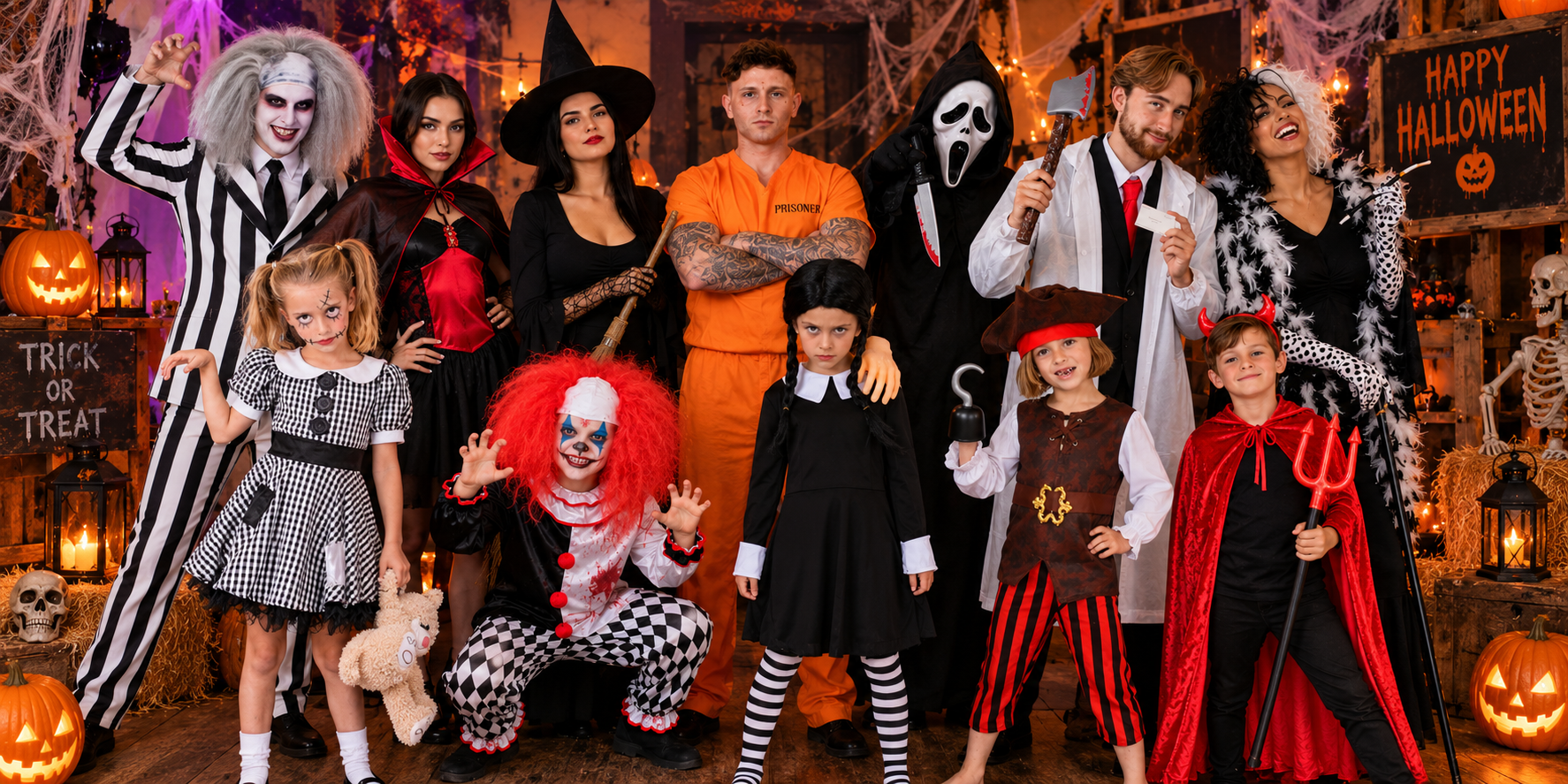 Halloween fancy dress costumes for adults and children