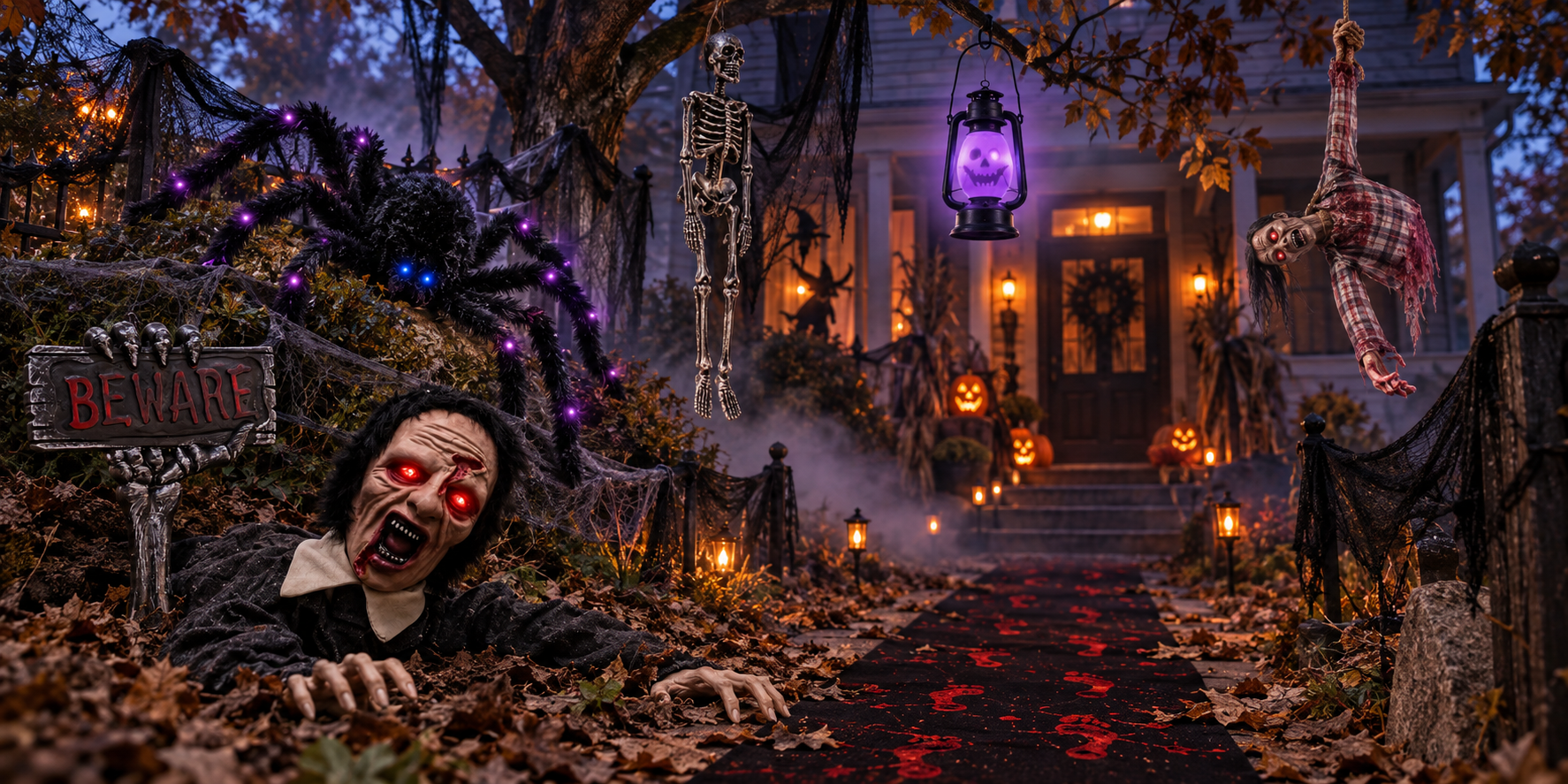 Halloween decorations and spooky props