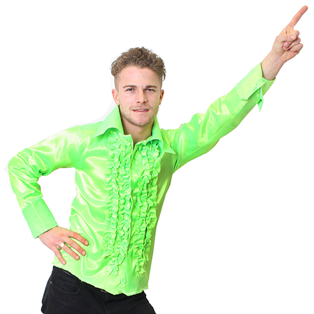 1970s Frilly Disco Shirt - Green