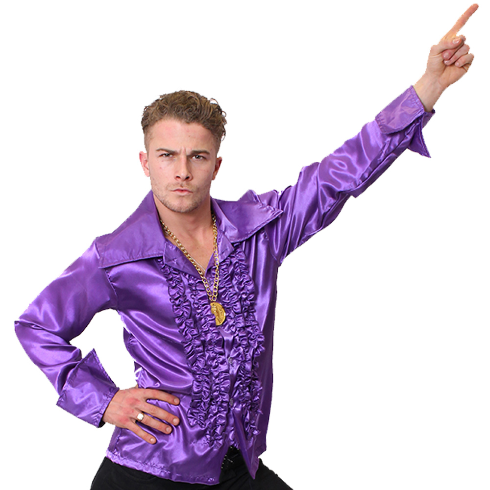1970s Frilly Disco Shirt - Purple