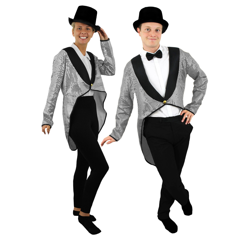 Unisex Silver Sequin Tailcoat 