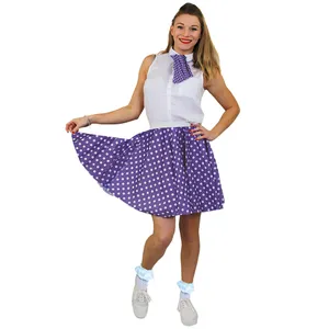 Adults Purple Polka Dot Skirt with White Spots (Short)