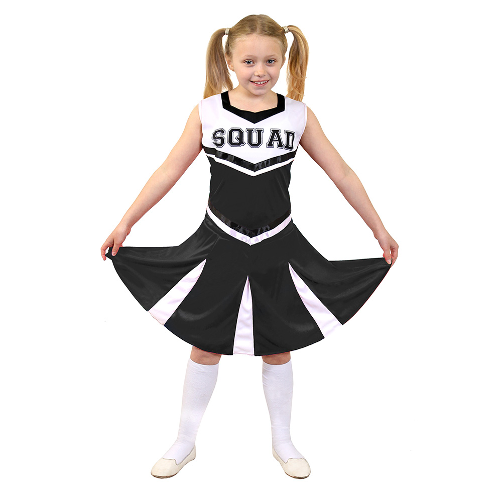 Childrens Black Cheerleader Costume
