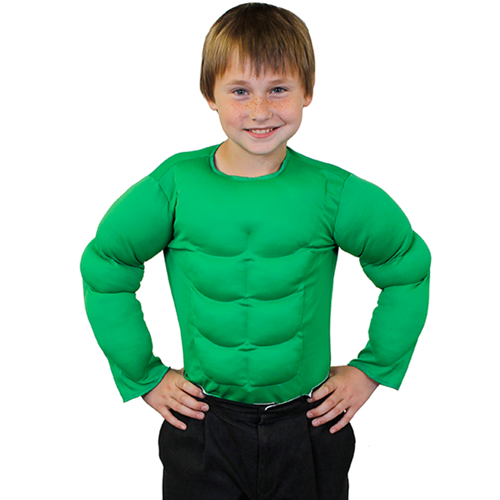 Childrens Muscle Chest Costume - Green