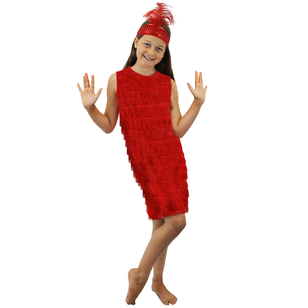 Childs Red Flapper Dress