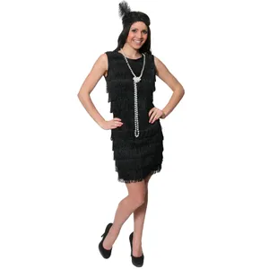 Adult Fringed Flapper Dress - Black