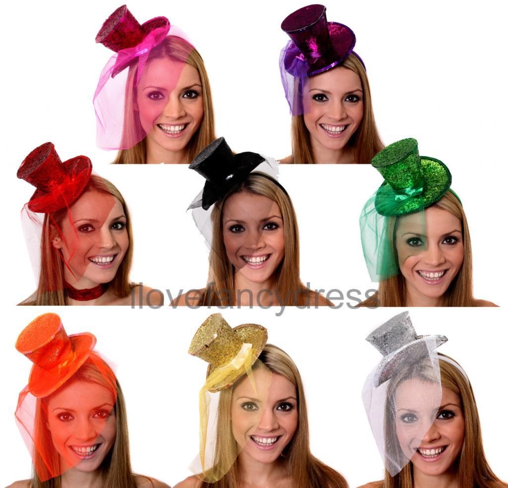 Mini Glitter Fascinator Top Hat