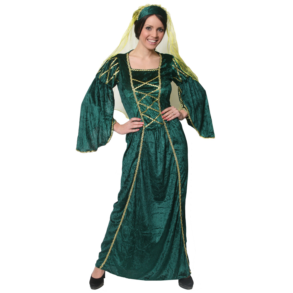 Ladies Past Times Queen Costume -  Green