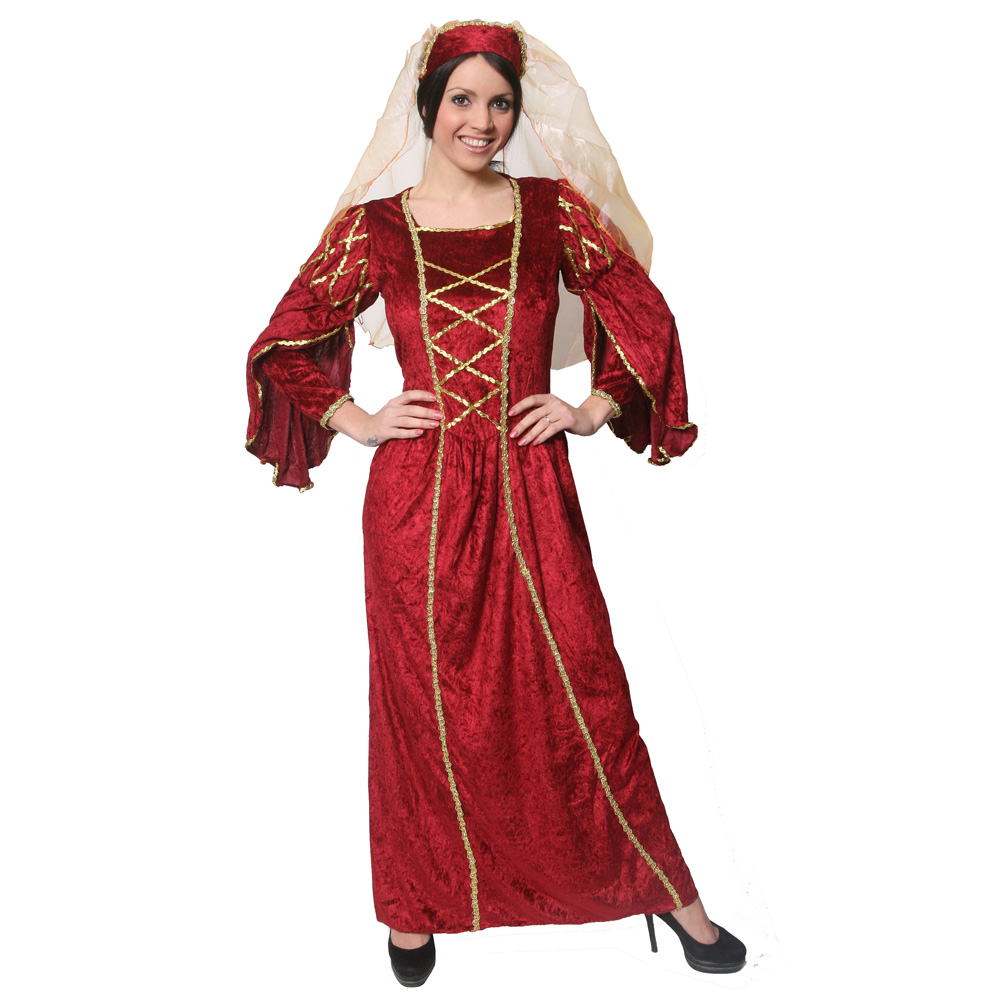 Ladies Past Times Queen Costume -  Red