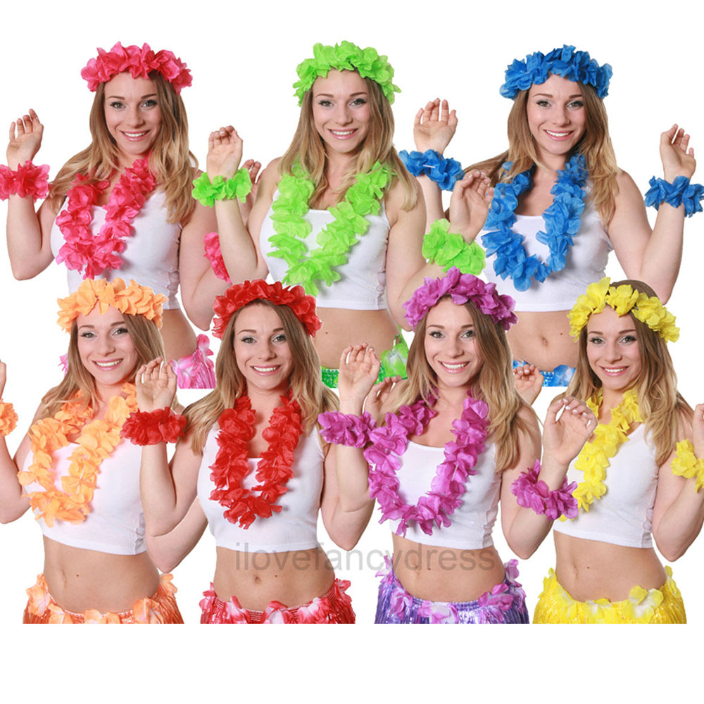 4 Piece Solid Colour Lei Set