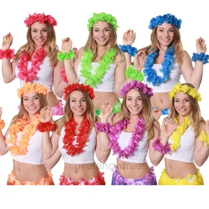4 Piece Solid Colour Lei Set
