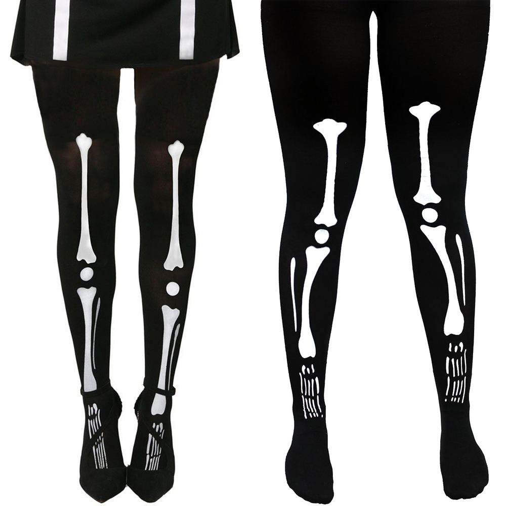Ladies Skeleton Print Tights