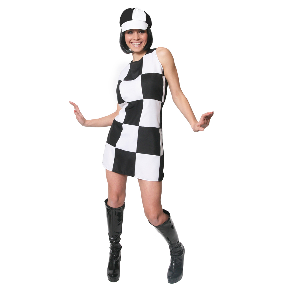 60s Party Girl Dress - Black and White