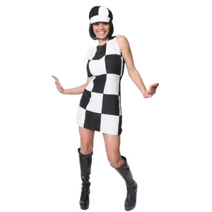 60s Party Girl Dress - Black and White