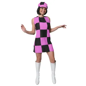 60s Party Girl Dress - Black and Pink