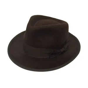 Black Gangster Hat with Black Band
