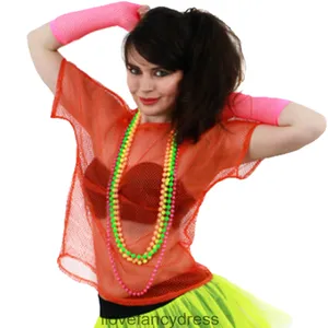Orange 80s Mesh Top
