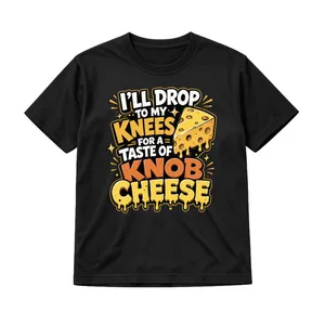 Adults Stag Do Knob Cheese T-Shirt | Mens Funny Rude Slogan Tee | 100% Cotton Classic Fit Black