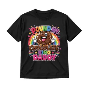 Mens Stag Do Novelty T-Shirt | Rude Pound My Chocolate Ring Slogan Print | Black 100% Cotton Classic Fit