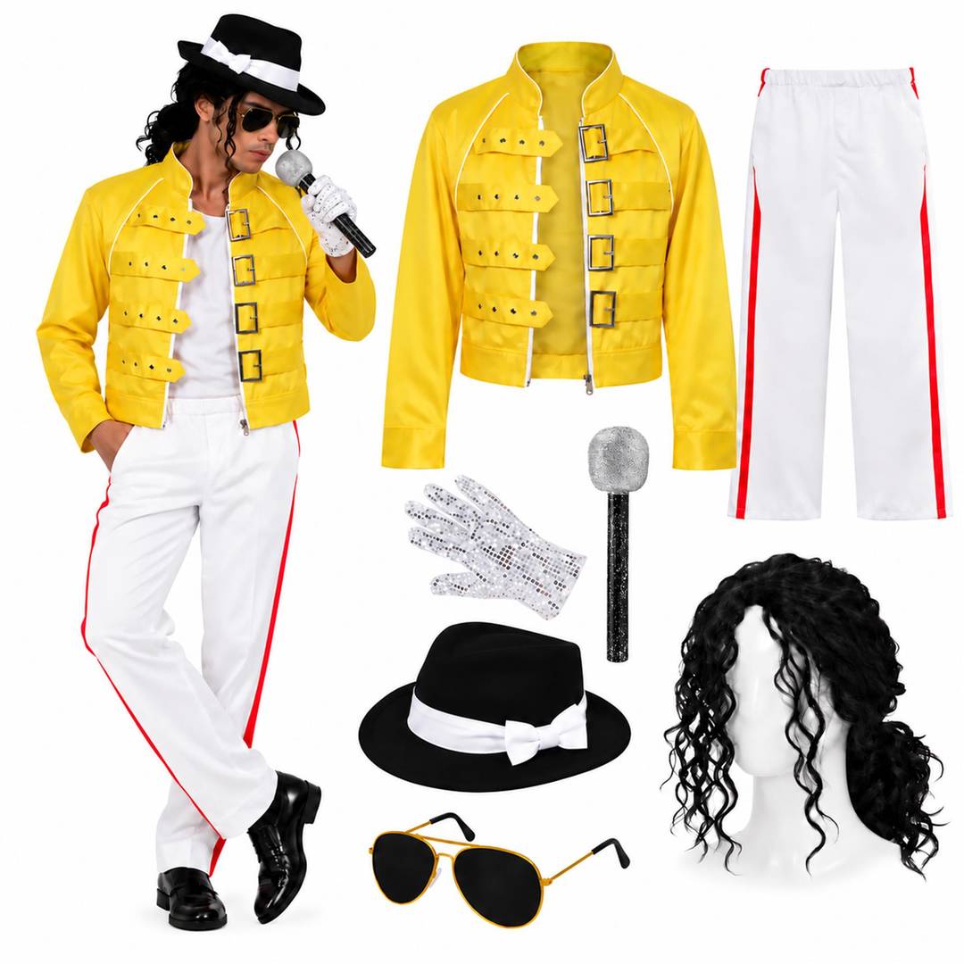 Adult 80s Pop Star Costume | Halloween Music Fancy Dress Outfit