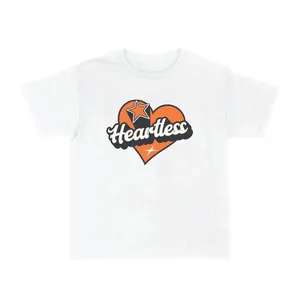 Womens Heartless Graphic White Baby Tee | Concert Gig Streetwear Top