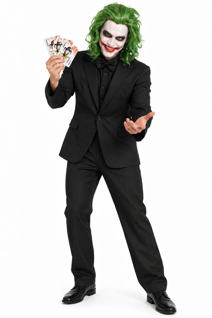 Adult Halloween Villain Costume Set | Black Comic Fancy Dress Outfit