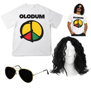 Adults 80s Pop Icon Costume | White Tee, Curly Wig & Sunglasses