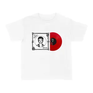Ladies Concert Baby Tee | Womens White Cropped Y2K Top | Red Vinyl Record Graphic | 100% Cotton