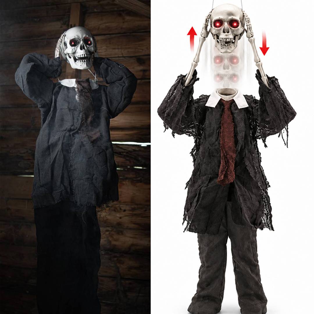 Halloween Animatronic Skeleton Decoration | Head-Popping Prop