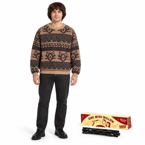 Mens Halloween Boyfriend Costume Set | Brown Jumper Wig Prop