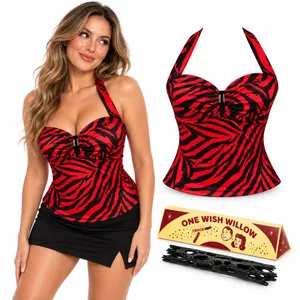 Womens Zebra Top & Willow Prop Set | Halloween Fancy Dress Costume