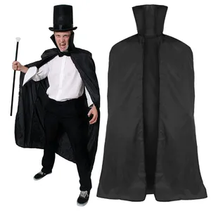 Adult Vampire Cape | Black Halloween Costume Cloak with Collar