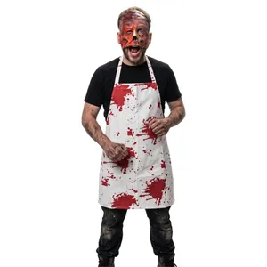 Burned Face Horror Mask & Bloody Apron Costume Set - One Size