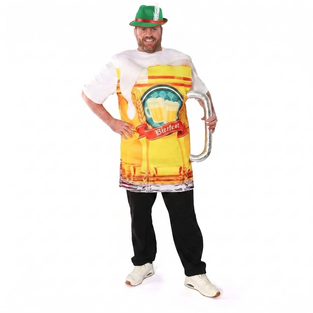 Beer Stein Costume | Green Bavarian Hat | Oktoberfest Fancy Dress Bundle