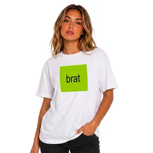 Brat Box Logo Print T-Shirt - White Concert Festival Tee