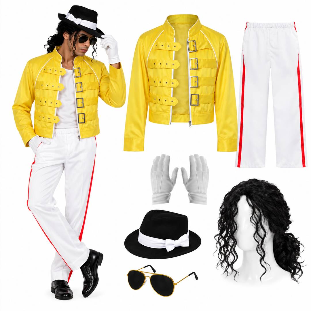 Adults King of Pop Costume | 80s Music Icon Fancy Dress Outfit