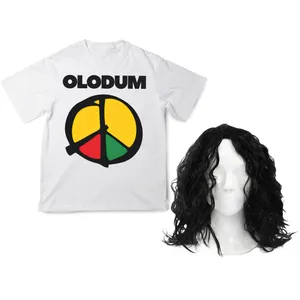 Adult T-Shirt & Wig Costume Set | Retro Pop Fancy Dress Outfit