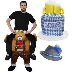 Adult Oktoberfest Bavarian Bear Costume | Ride-On Fancy Dress with Hat