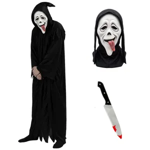 Adult Halloween Horror Robe Costume | Robe, Mask & Prop Knife Set