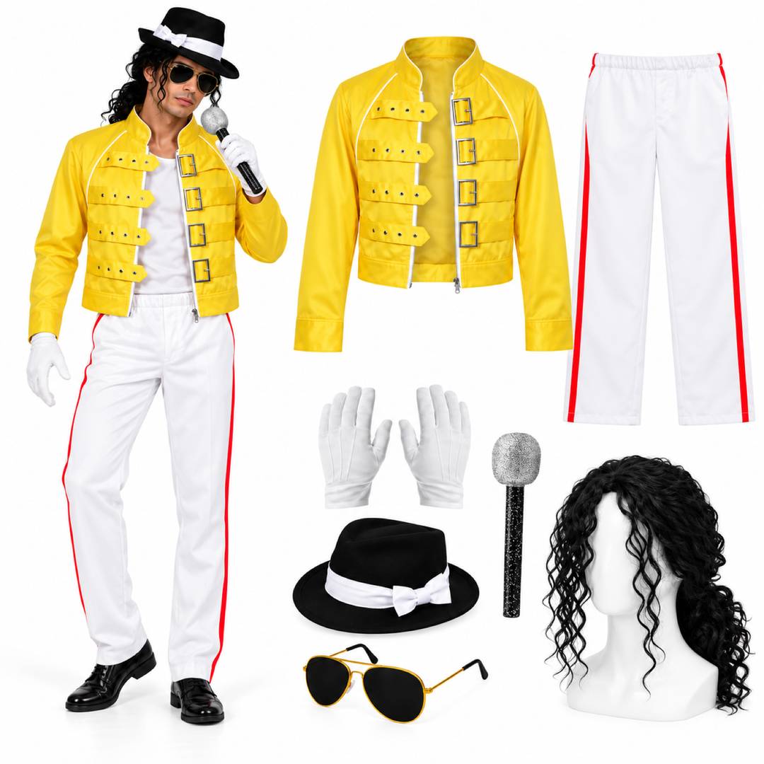 Adults King of Pop Halloween Costume | 80s Music Icon Fancy Dress