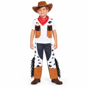 Kids Cowboy Costume | Wild West Fancy Dress with Brown Felt Hat