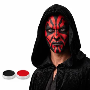 Adult Halloween Villain Face Paint Set | Red & Black Body Paint