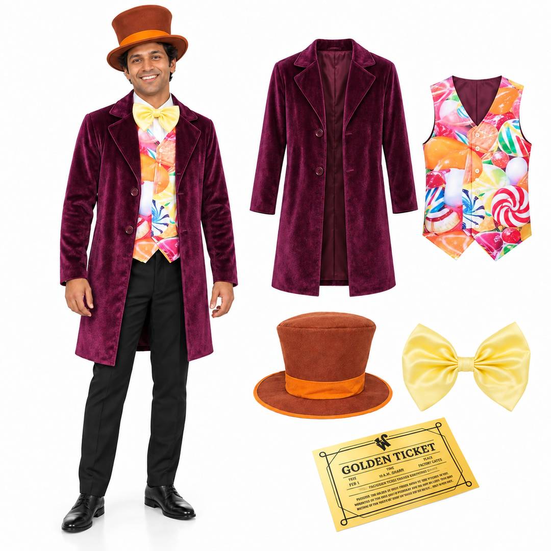 Mens Chocolate Factory Boss Costume | Golden Ticket Book Day Outfit