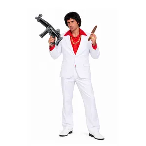 White Gangster Costume Set | 1970s Mob Boss Fancy Dress