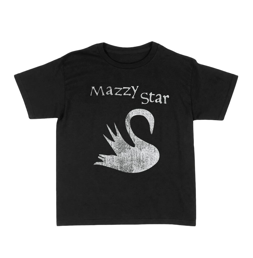Ladies Concert Swan Print Baby Tee | Black Fitted Crop Cotton Top