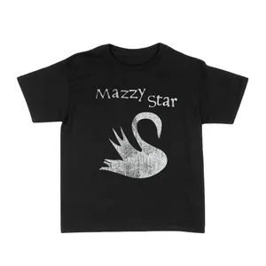 Ladies Concert Swan Print Baby Tee | Black Fitted Crop Cotton Top
