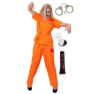 Adult Unisex Zombie Convict Halloween Costume | Prisoner Fancy Dress