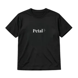 Womens Petal Print Black Baby Tee Fitted Crop Top Music Tour Concert Attire