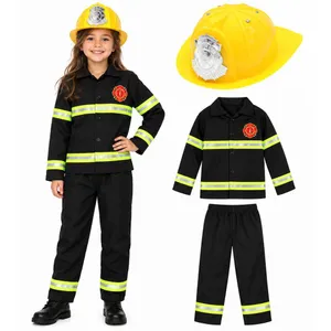 Girls Fireman Costume | Kids Fancy Dress Fireman Outfit with Helmet